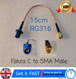 Fakra C to SMA Male GPS Adapter Plug Extension Cable 15cm RG316 Pigtail 