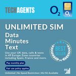 O2 Unlimited Data (5G,4G) Unlimited Min & Text Sim Only