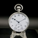 Rolex 15 Jewel Open Face Pocket Watch Sterling Silver