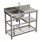Kitchen Catering Commercial Stainless Steel Sink Single Bowl Backsplash Design