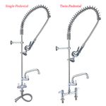 Commercial Kitchen Pre-Rinse Faucet Spray Tap Arm Single / Twin Pedestal 178mm