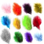 Marabou Feathers, Assorted Shades, Pack of Approx 30 Small. Craft-Costume etc🌈