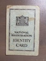 Old Vintage Document UK British ID Card  1947