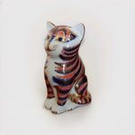 Royal Crown Derby Paperweight  Seated Kitten - Gold Stopper