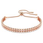 Matrix Tennis bracelet Round cut, White, Rose gold-tone plated 5677823