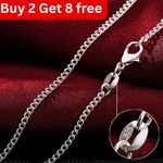 UK GENUINE 925 SILVER CURB CHAIN NECKLACE LOBSTER CLASP 16"-30"