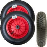 2x PU 14" Replacement Puncture Proof Wheelbarrow Wheel 3.50-8 Solid Tyre UK