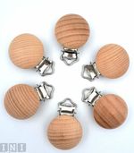 10Pcs Round Wooden Soother Holder Pacifier Dummy Clips Baby Toddler DIY
