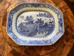 Antique Chinese Chien Lung Blue & White Meat Platter, c. 1795