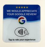 10 Cards - Acrylic NFC Google Review 13.56MHz RFID Chip URL Waterproof Adhesive.