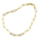 9ct Gold Paperclip Bracelet Ladies Belcher Style Solid Yellow 7 Inch