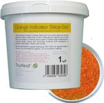 Trustleaf 1kg 2.2lbs Tub of Orange Self Indicating Silica Gel, 2-4mm Beads