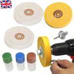 7PCS Metal Cleaning Polishing Buffing Wheel & Compound Polish Kit Set for Drill