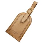 Louis Vuitton Large Leather Luggage Tag Beige Travel Accessory