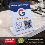 Google Review NFC & QR Code Stand | Tap or Scan 5-Star Reviews | ⭐ Free Delivery