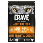 8.4kg Crave Natural Grain Free Adult Dry Dog Food Turkey & Chicken (3x2.8kg)
