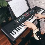 61 Key Portable Electronic Full Keyboard Piano with Microphone & Music Stand