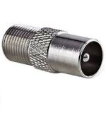 Pack of 50 Screw on F Socket Female to TV Aerial Male Coax Adaptor / Connector