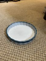 Vintage Wedgwood Blue Pacific Ceramic Oven-to-Tableware Flan Quiche Dish 8.5"