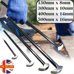 4pc Heel Pry Crow Lever Bar Set Wrecking Puller Tool 6" 12" 16" 20" Bars