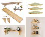 NATURAL WOOD PINE WOODEN WALL MOUNTED SHELVE SHELF RACK STORAGE FLOATING        