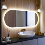 XL Oval LED Bathroom Mirror Anti-Fog Dimmable Lights High Color Rendering Mirror
