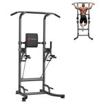 Adjustable Power Tower Dip Station Pull Up Bar Home Gym Fitness Workout UK