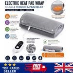 UK Electric Blanket Back Heat Pad Wrap Muscle Tension Pain Relief Therapeutic HQ