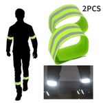 2X Reflective Hi-Vis Armbands Ankle Straps Adjustable Cycling Stretch Running UK
