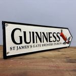 Cast Iron Guinness Toucan Sign - Guinness Arrow Sign - Man Cave / Garage Plaque
