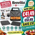 Breville 3 in 1 Sandwich, Waffle and Panini Maker, VST098