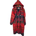 Vintage Woolrich Wool Duster Coat Sweater Large Hooded Southwestern Aztec Tassel