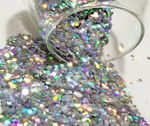 Silver Chunky Mixed Glitter Holographic Pot Nail Phone Tumbler Resin Sequin Big