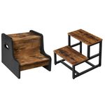 HOOBRO Kids Step Stool Two Toddler Step Stool Wooden Step Stool Safe and Sturdy