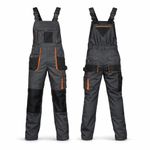 Mens Bib Brace Dungarees Workwear Multi Pockets Knee Pad Pockets Toughwear
