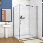 Corner Sliding Shower Enclosure Cubicle 5mm Tempered Glass Optional Side Panel