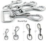Heavy Duty Trigger Hooks/Clips Swivel Nickel Webbing Dog Leads Square & Round