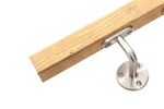 Handrail Stair Rail - Square Oak with Stainless Steel Square or Round Brackets