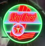 Texaco Sky Chief Gasoline Gas Oil 24"x24" Vivid LED Neon Sign Light Dimmer