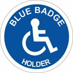BLUE BADGE HOLDER stickers - Different packs & sizes. Disabled parking 