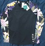 Roxy Active Print Rash Vest True Black Size S Bnwt