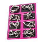8 IN 1 Metal Montessori Puzzle Wire IQ Mind Brain Teaser Kids Educational Toys C
