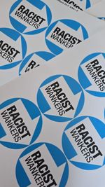 RACIST WANKERS Stickers X20 Anti Racist Protest Vinyl Decals Waterproof UK