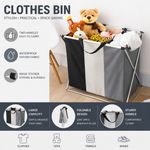 UK Laundry Basket Washing Dirty Clothes Folding Hamper Bag Storage Bin 3 Section