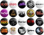 20 x Heavy Rock Bands BUTTON PIN BADGES 25mm 1 INCH | Various Artists Metal