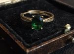 Vintage Style Jewellery Emerald Gemstone Ring 18K Gold Plated