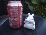 Cute Little White & Pink Ceramic Seated Hippopotamus Hippo Ornament Figurine