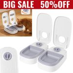 Dog Cat Feeder Automatic Dispenser 2X Pet Dry Wet Food Bowl Dish 48h Timer