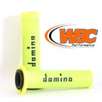 Domino A010 Motorcycle Road Racing Dual Density Handlebar Grips Fluro Black