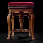 ANTIQUE Early 20th Century Vintage Mahogany Square STOOL